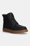 Levi&#039;s bocanci de piele ABNER RED TAB barbati, culoarea negru, 000FD-0000