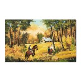 Tablou pictat manual dormitor, living, Amintiri din copilarie, la bunici, 100x60cm ulei pe panza, gata de agatat pe perete