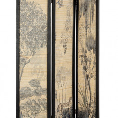 Paravan decorativ / despartitor camera Namika, Bizzotto, 120 x 2 x 180 cm, bambus/lemn de brad