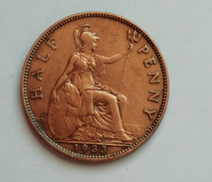 M3 C50 - Moneda foarte veche - Anglia - Half penny - 1933