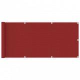 Paravan pentru balcon, roșu, 75x400 cm, HDPE, vidaXL
