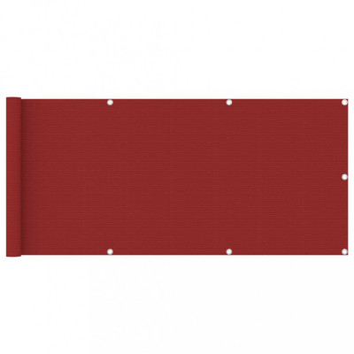 Paravan pentru balcon, roșu, 75x400 cm, HDPE foto