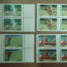 TIMBRE ROMANIA MNH LP1588/2002 SPORTURI CU CROSE BLOC DE 4 TIMBRE