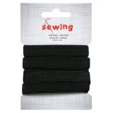 Elastic Croitorie, Bandă, Lungime 300 cm, Lățime 1,2 cm, Negru, Oem