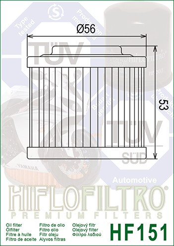 Filtru Ulei HF151 Hiflofiltro Aprilia BMW Bombardier Husqvarna KTM Cod Produs: MX_NEW HF151