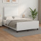 Cadru de pat cu tablie, alb, 120x200 cm, piele ecologica GartenMobel Dekor