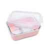 RECIPIENT STICLA 740ML CU HUSA ANTIDERAPANTA SILICON MELII ROZ
