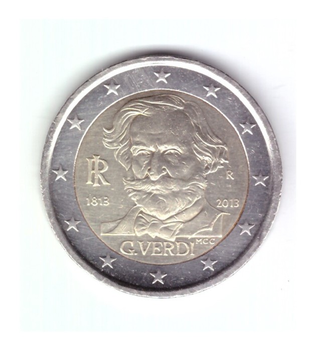 Moneda 2 euro Italia 2013 Giuseppe Verdi, stare buna, curata