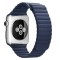 Curea iUni compatibila cu Apple Watch Ultra/SE/8/7/6/5/4/3/2/1, 44mm, Leather Loop, Piele, Midnight Blue