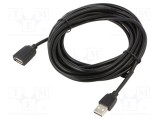 Cablu USB 2.0 VENTION 5m USB A soclu - USB A mufă nichelat, negru PVC
