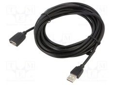 Cablu USB 2.0 VENTION 5m USB A soclu - USB A mufă nichelat, negru PVC