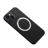 Husa de protectie pentru iphone 14 pro, flippy, magnetica, magsafe, carbon fiber protectie antisoc, negru