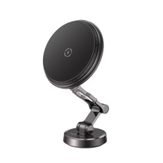 Suport auto pentru apple, 360A? rotation, led ambient light, magnetic grip - black foto