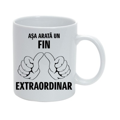 Cana alba personalizata &amp;quot;Asa arata un fin extraordinar&amp;quot;, INOVATIX&amp;reg;. 330ml foto