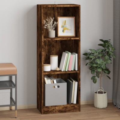 vidaXL Bibliotecă 3 niveluri stejar fumuriu 40x24x109 cm lemn compozit foto