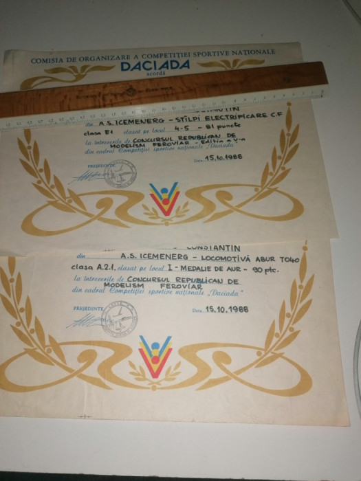 LOT 2 DIPLOME DACIADA - MODELISM FEROVIAR -1988