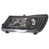 Far Skoda Superb 06.2013-07.2015, Stanga, tip bec H15+H7+Psy24w, reglare electrica, cu lumini pentru timp de zi, cu motoras, ECE, Hella, 3T1941015F,
