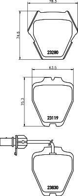 Placute frana Audi A6 (4b2, C5); Vw Passat (3b3), Phaeton (3d) SRLine parte montare : Punte fata foto