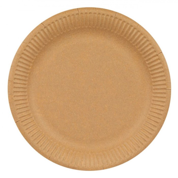 Set Farfurii Carton Kraft, 23cm, 10 Bucăți, Compostabile