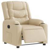 Cumpara ieftin Fotoliu rabatabil electric, crem, material textil