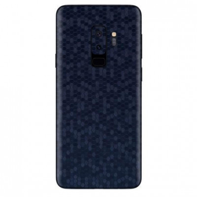 Set Folii Skin Acoperire 360 Compatibile cu Samsung Galaxy S9 Plus (Set 2) - ApcGsm Wraps HoneyComb Blue foto