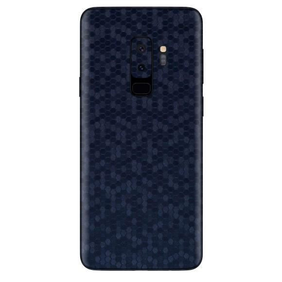 Set Folii Skin Acoperire 360 Compatibile cu Samsung Galaxy S9 Plus (Set 2) - ApcGsm Wraps HoneyComb Blue