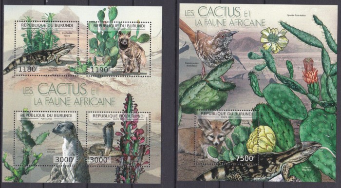 DB1 Flora Cactusi Burundi 6 x MS + SS 2 poze MNH