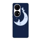 Husa compatibila cu Huawei Nova 8i model Lunar cats, Silicon, TPU, Viceversa, Transparent, Carcasa