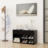 Banchetă pantofar, negru, 80x30x45 cm, PAL