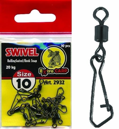 Vartej cu agrafa Hook ( Rolling Swivel with Snap ) nr.18 - Extra Carp