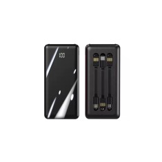 Baterie externa YM405, Fast Charge, Dual USB, intrare microusb, afisaj led, 2A, cu 3 cabluri, Negru, 30000 mAh, Blister