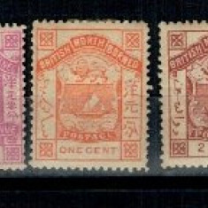 British North Borneo 1886 - Mi 15A-16A-17A nestampilate