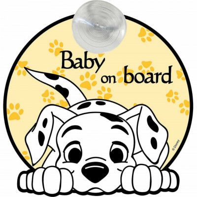 Semn de avertizare Baby on Board 101 Dalmatieni Disney CZ10458 foto