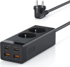 Prelungitor Tessan , ZTS-FS01DE, 2X USB-C, 2x USB, 2 prize, incarcare rapida USB-C, 30W, 2m, negru