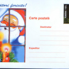 Romania - Intreg postal CP necirculat 2001- Mos Craciun - Sarbatori fericite!