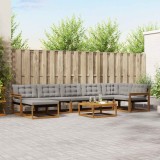 vidaXL Set de canapele de exterior 8 pcs Gri natural și deschis 3369690