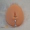 Piercing buric din argint 925 cu cristale zirconia albe in forma de floare, 3.5 cm, tija subtire