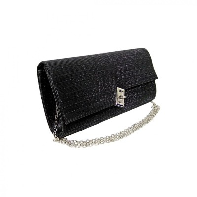 Geanta plic de seara, pentru ocazii si petreceri, negru sidef, 26 x 12 cm, Magrot 25002 foto