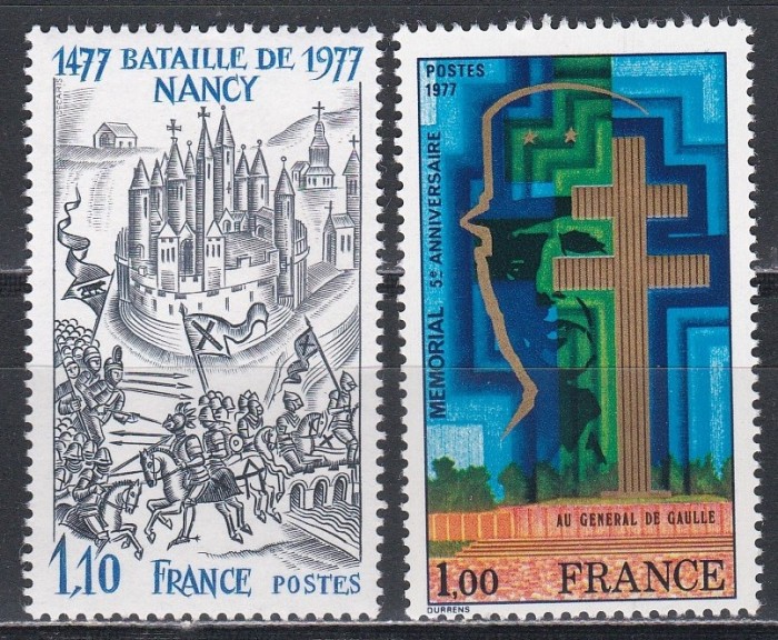 Franta 1977 - Evenimente istorice, 2 Serii, MNH