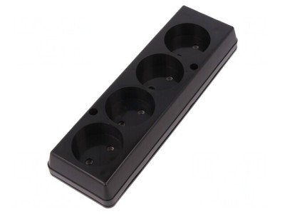 Conector Alimentare AC Mamă Spliter 2P 250VAC 16A Negru foto