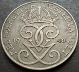 Cumpara ieftin Moneda istorica 5 ORE - SUEDIA, anul 1948 * cod 3023, Europa, Fier
