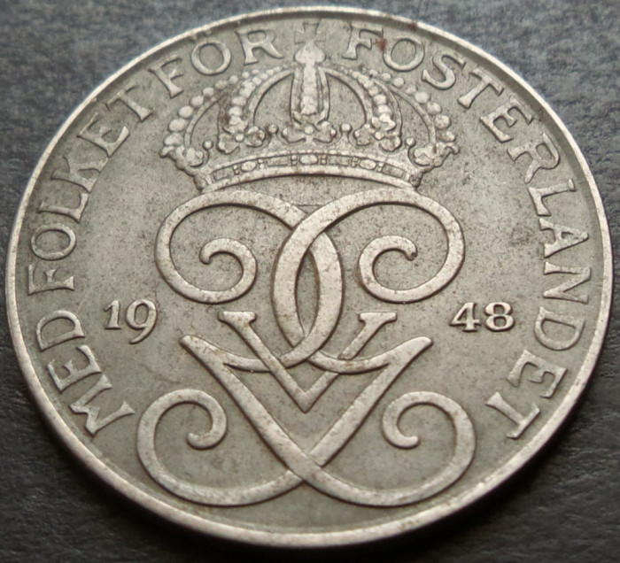 Moneda istorica 5 ORE - SUEDIA, anul 1948 * cod 3023