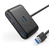 HUB extern Ugreen, &quot;CR113&quot; porturi USB: USB 3.0 x 4, conectare prin USB 3.0, lungime 1 m, negru, &quot;20291&quot; (timbru verde 0.8 lei) - 6957303822911