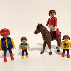 Lot 5 figurine Playmobil Geobra: 2 adulti, 2 copii si un cal