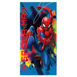 Prosop de plaja Spiderman Blue, Multicolor, 70x137 cm, 100% Poliester