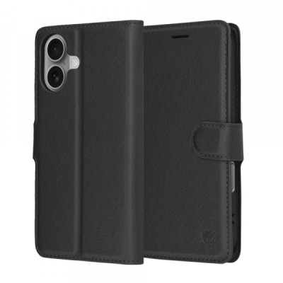 Husa pentru Apple iPhone 17, Techsuit, Leather Folio, Neagra foto