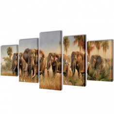 Set de tablouri din panza cu imprimeu cu elefanti 200 x 100 cm foto