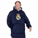 Real Madrid hanorac cu glugă pentru copii oversize blanket navy - 10/14 ani