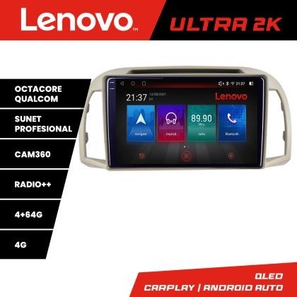 Navigatie Nissan Micra 2002-2010 Android radio gps internet 8 core QLED Qualcomm 4+64 360 Lenovo CarStore Technology