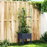 Cumpara ieftin Jardinieră de grădină cu spalier, albastru gri, 40x40x142,5 cm, PP